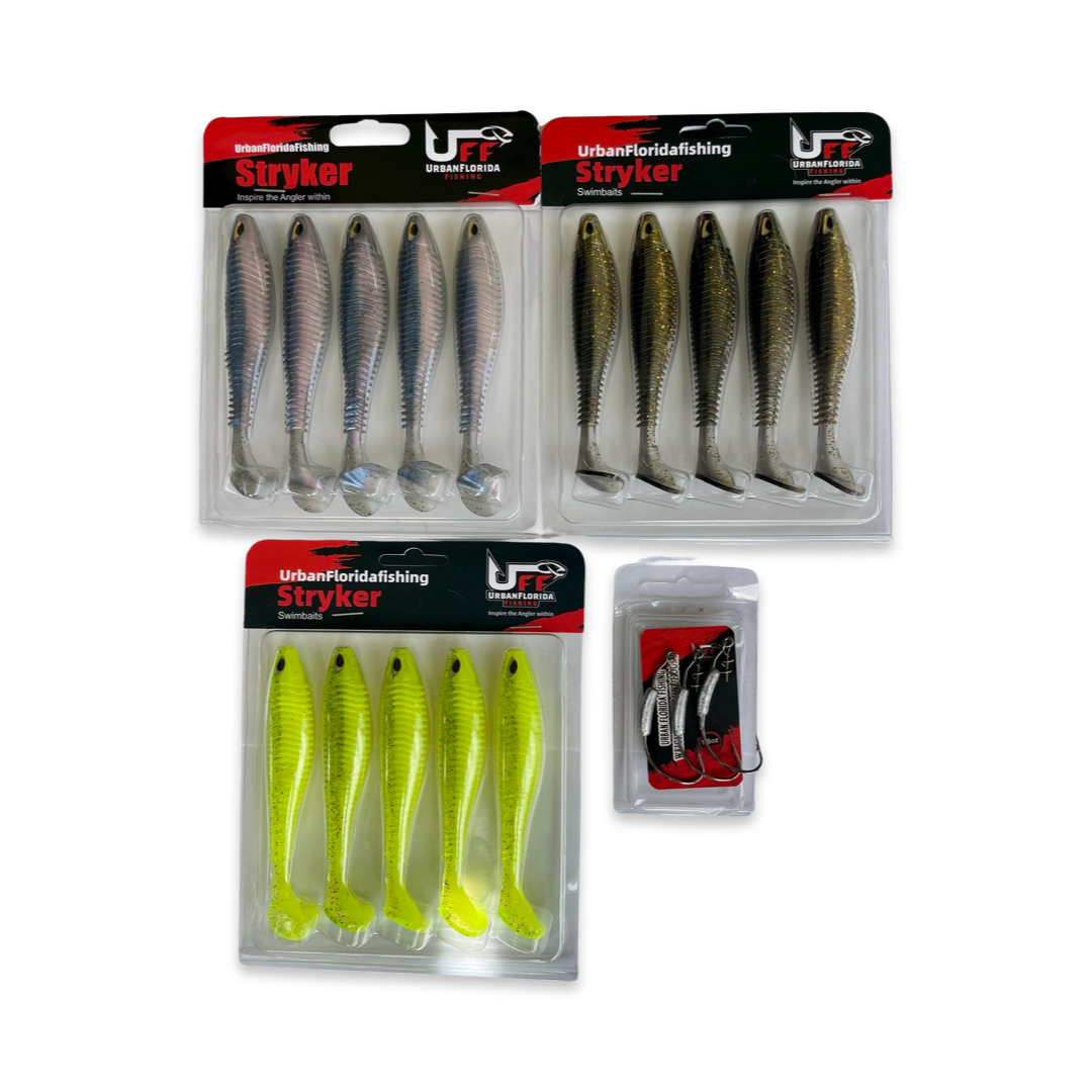 STRYKER SWIMBAITS & BELLY WEIGHTED CYCLONE HOOKS COMBO PACK