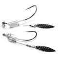 New - Gator Blade 1/4 oz Underspin Swimbait Hook – 3/0 Stout Forged Willow Blade Flash for Predatory Fish (2 Per Pack) ⚡🐊