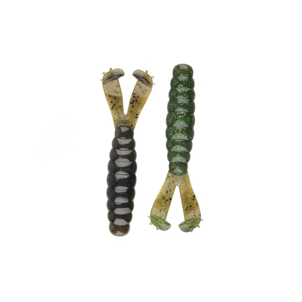 New - Muck Stomper 2.7” Twin Tail Floating Grub Trailer – Durable Bass Lure for Spinnerbait, Swim Jigs, Jig Head & Hooks | 10 Pack 🎣🐛